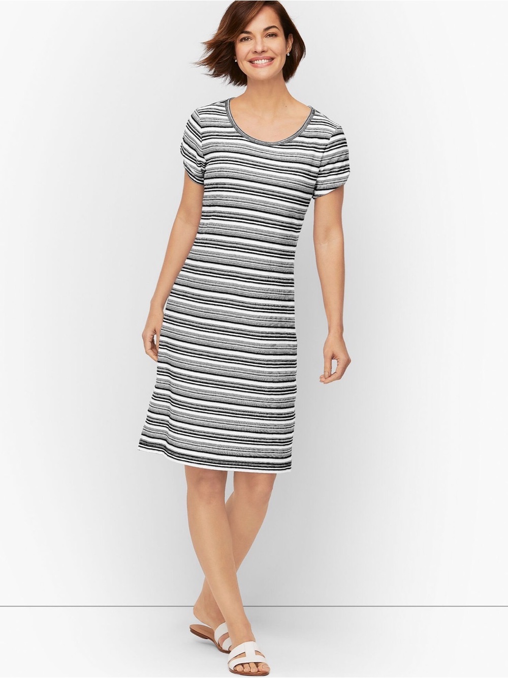 Talbots “Toulon” Striped Twist Details Midi Dress | Multicolor | Size Medium